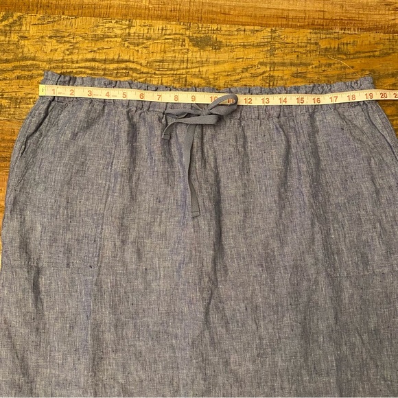 Coldwater Creek Linen  Chambray Skirt Size Extra Large pockets - Picture 2 of 10